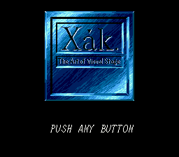 Xak - The Art of Visual Stage (Japan) Title Screen